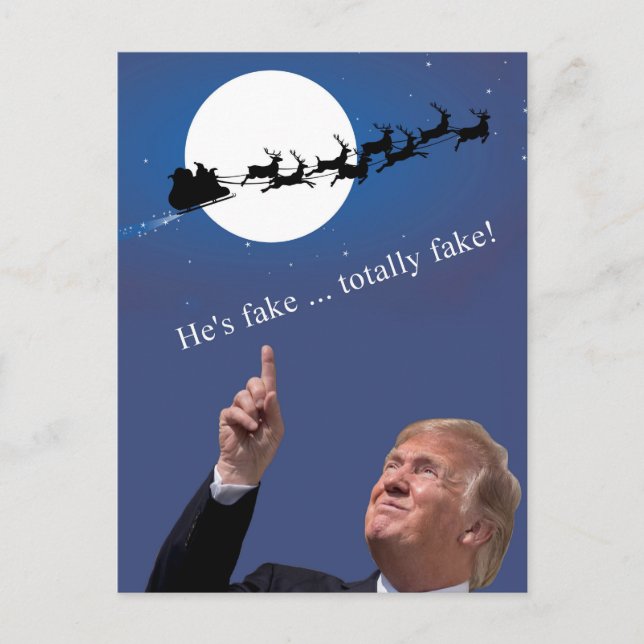Postal Festiva Navidades de Trump: Santa es falsa (Anverso)