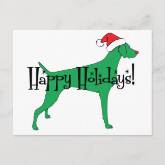 Postal Festiva Navidades de vacaciones de Weimaraner