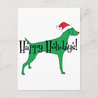 Postal Festiva Navidades de vacaciones de Weimaraner