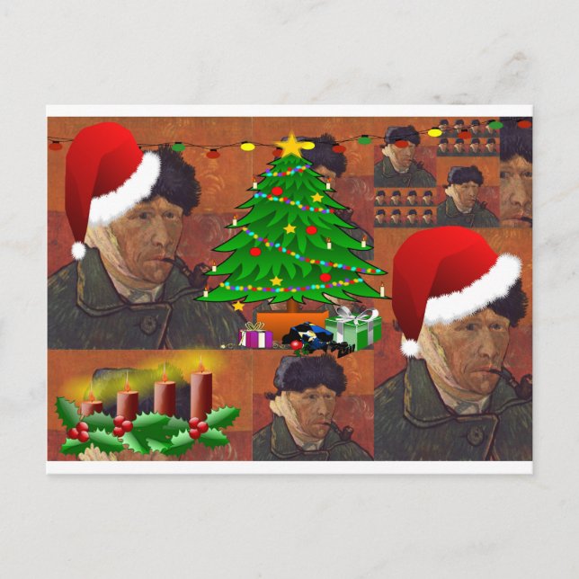 Postal Festiva navidades de van gogh (Anverso)