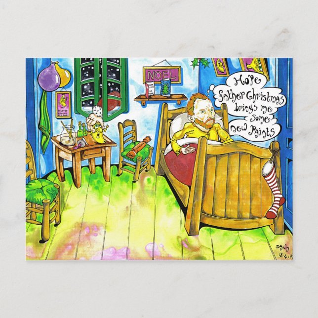 Postal Festiva Navidades de Van Goghs (Anverso)