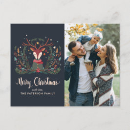 Postal Festiva navidades de venados feriados "Feliz Navidad"