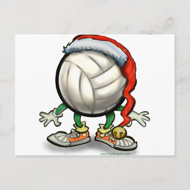 Postal Festiva Navidades de voleibol (Anverso)