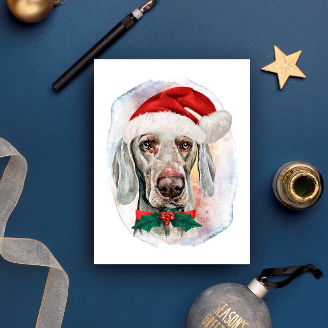Postal Festiva Navidades De Weimaraner Regalos Para Los Amantes D (Subido por el creador)