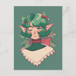 Postal Festiva Navidades de Wink Cute Chica de la temporada de va