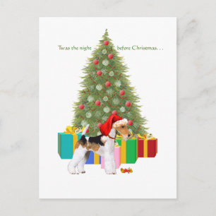 Postal Festiva Navidades de Wire Fox Terrier
