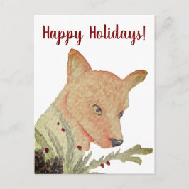 Postal Festiva Navidades de Woodland artísticos Fox