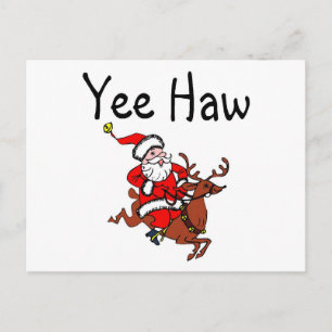 Postal Festiva Navidades de Yee Haw Cowboy Santa Claus