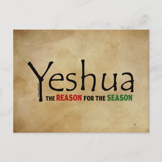 Postal Festiva Navidades de Yeshua (Jesús) Razón de la temporada (Anverso)