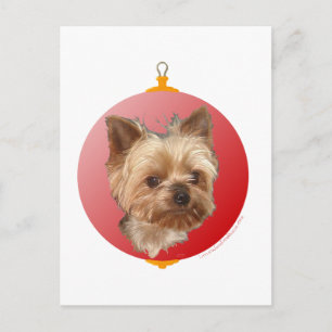Postal Festiva Navidades de Yorkshire Terrier