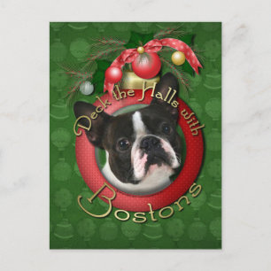 Postal Festiva Navidades - Deck the Halls - Bostons