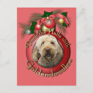 Postal Festiva Navidades - Deck the Halls - Goldendoodles