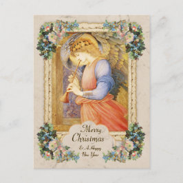 Postal Festiva Navidades del ángel de la música Burne-Jones