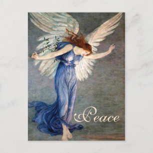 Postal Festiva Navidades del Ángel de la Paz de Crane