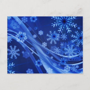 Postal Festiva Navidades del Blue Winter Snowflakes