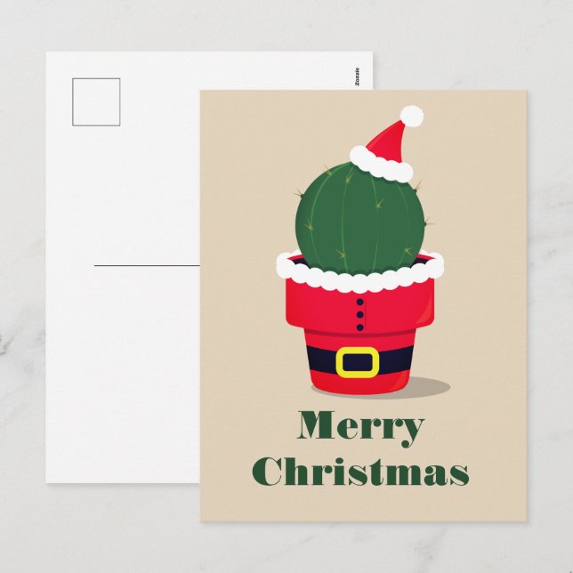 Postal Festiva Navidades del Desierto de Santa Cactus (Anverso / Reverso)