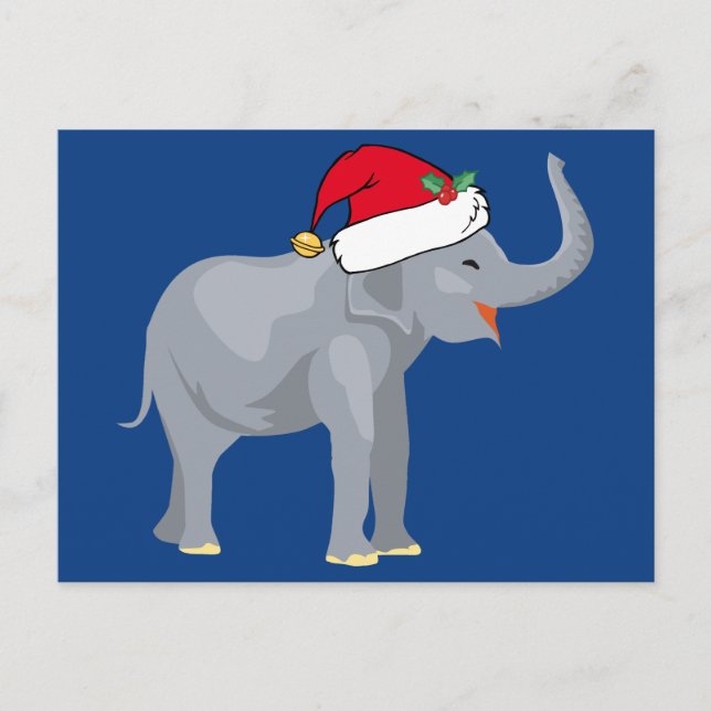 Postal Festiva Navidades del Elefante Azul se burlan de Papá Noel (Anverso)