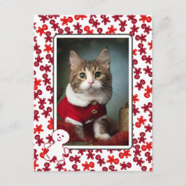 Postal Festiva Navidades del gato mascota Foto personal Hombre de