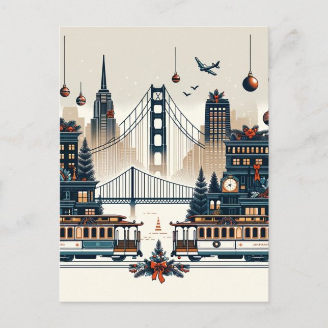Postal Festiva Navidades del Golden Gate Holiday Magic San Franci (Anverso)