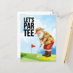 Postal Festiva Navidades del Golf Julio con Santa Claus Golfing