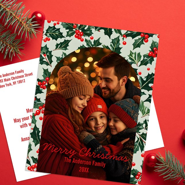 Postal Festiva Navidades del marco fotográfico con forma de arco  (Subido por el creador)