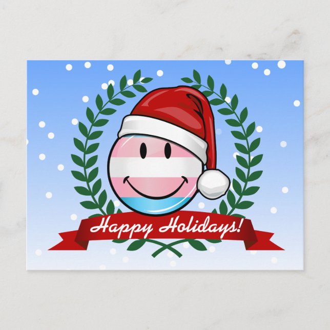 Postal Festiva Navidades del Orgullo Transgénero (Anverso)