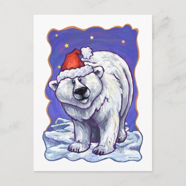Postal Festiva Navidades del oso polar (Anverso)