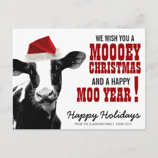 Postal Festiva Navidades del país Santa Cow