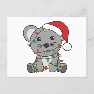 Postal Festiva Navidades del ratón Animales de invierno ratones d
