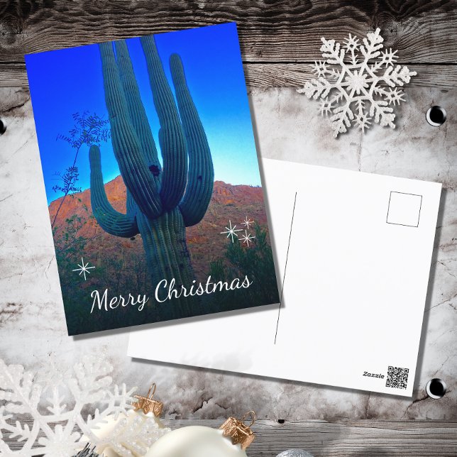 Postal Festiva Navidades del suroeste del desierto de Cactus Phot (Subido por el creador)