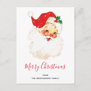 Postal Festiva Navidades del Viejo Santa Claus Retro Jolly