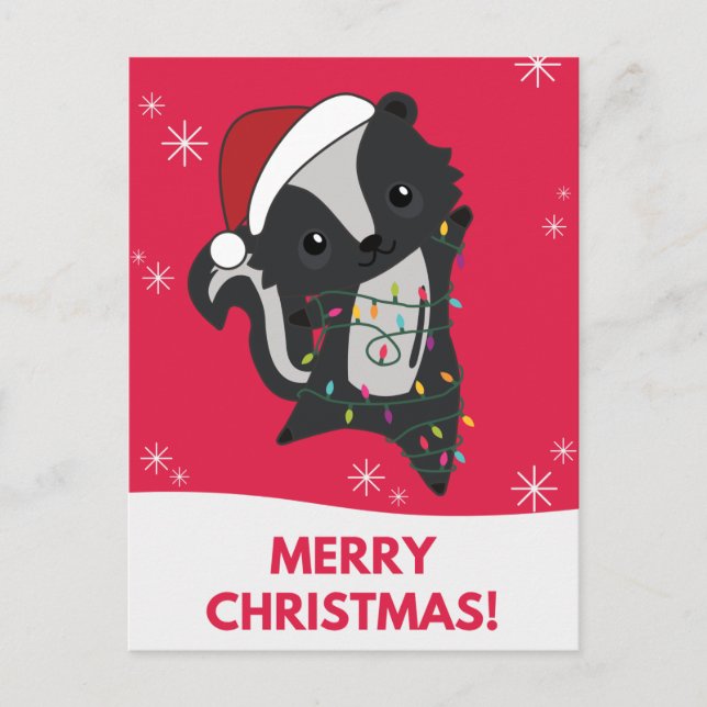 Postal Festiva Navidades del zorrillo desprecian post de feriado  (Anverso)