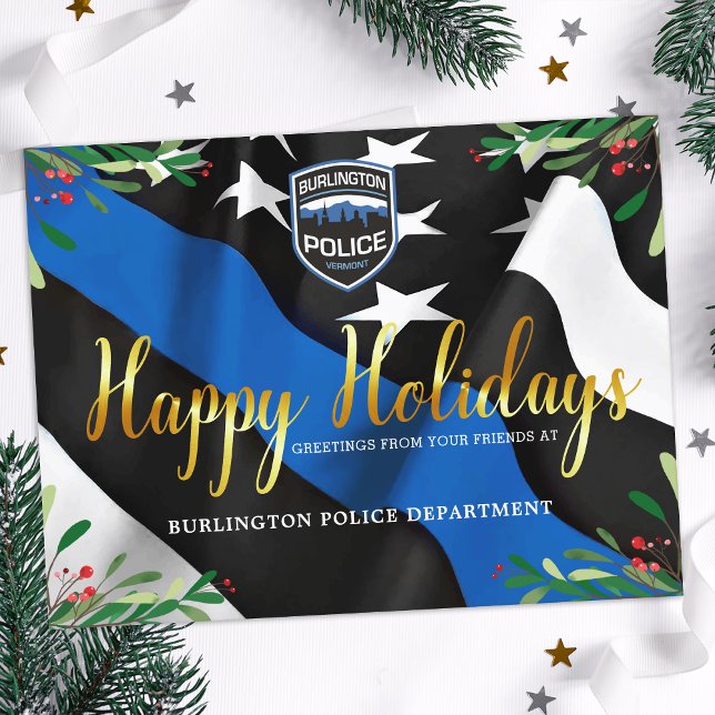 Postal Festiva Navidades delgados de la Línea Azul del Departamen (Subido por el creador)