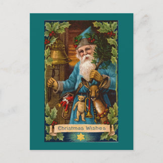 Postal Festiva Navidades desean arte navideño vintage