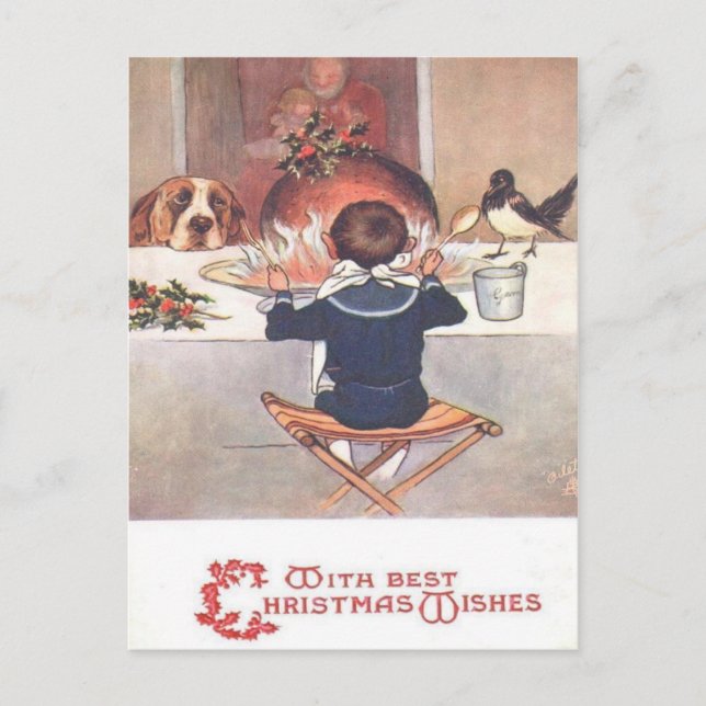 Postal Festiva Navidades Desean La Postcarta De Los Navidades Vin (Anverso)