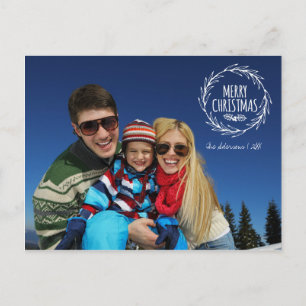 Postal Festiva Navidades desprendidos de la mano escribieron una