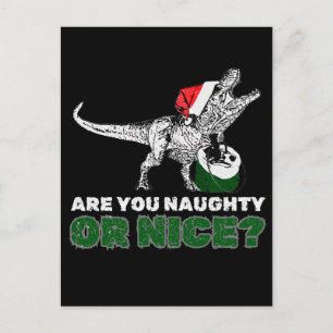 Postal Festiva Navidades Dinosaur Santa T-Rex