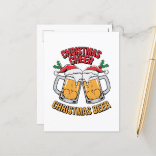 Postal Festiva Navidades divertidos animan a la cerveza de arte