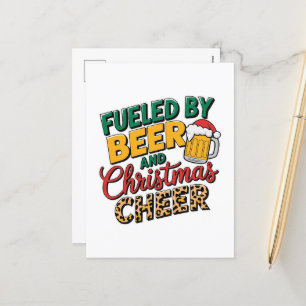 Postal Festiva Navidades divertidos, arte de la cerveza