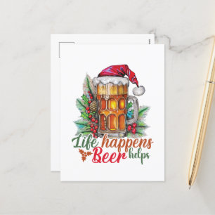 Postal Festiva Navidades divertidos bar de arte de palabras de ce