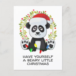 Postal Festiva Navidades divertidos cantan Pun Panda