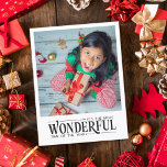 Postal Festiva Navidades divertidos con fotos de niños de tiempo<br><div class="desc">Captura la magia de la temporada navideña con esta bonita postal de fotos de Navidades. Con su moderna y moderna tipografía que dice "Es la época más maravillosa del año", esta carta captura perfectamente la alegría y el calor de los Navidades. Agrega una de tus fotos familiares favoritas para personalizar...</div>