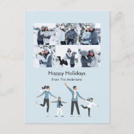 Postal Festiva Navidades divertidos de la familia invernal 6 Foto