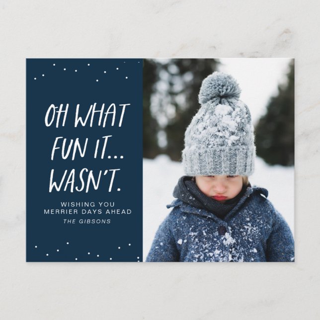 Postal Festiva Navidades divertidos, qué divertido que no fuera l (Anverso)