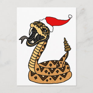 Postal Festiva Navidades divertidos Rattlesnake