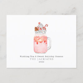 Postal Festiva Navidades dulces de Peppermint Milkshake