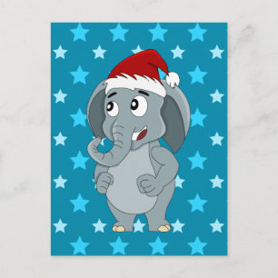 Postal Festiva Navidades elefante personalizado