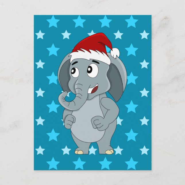 Postal Festiva Navidades elefante personalizado (Anverso)