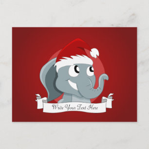 Postal Festiva Navidades elefante personalizado