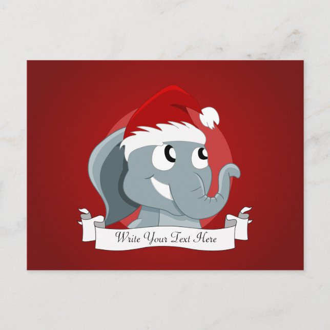 Postal Festiva Navidades elefante personalizado (Anverso)